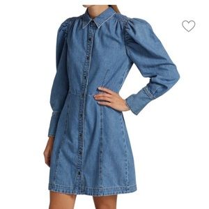 Frame Puffy Sleeve Denim Dress
